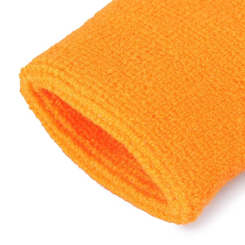 Mallofusa 10 Pack Colorful Sports Basketball Football Absorbent Wristband Party Outdoor Activity (Orange) - Image 4